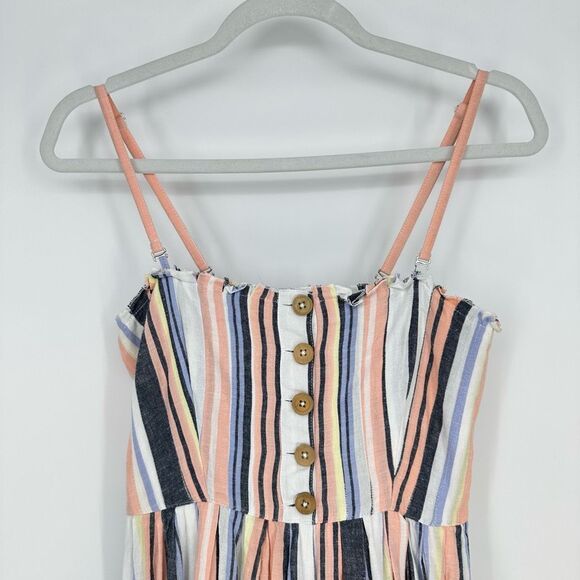 Free People Striped Midi Dress - Blue, Pink, White - Picture 11 of 12